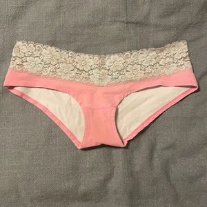 Victoria Secret Pink Lace Waist Cotton Hipster XS